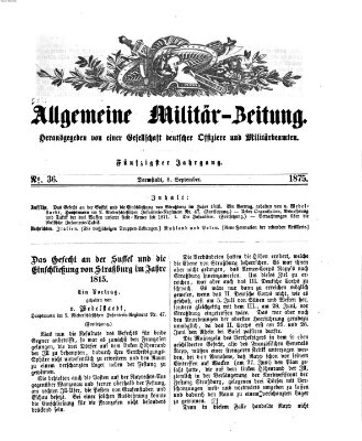 Allgemeine Militär-Zeitung Mittwoch 8. September 1875