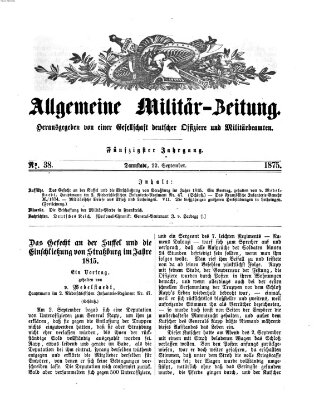 Allgemeine Militär-Zeitung Mittwoch 22. September 1875