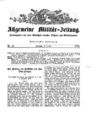 Allgemeine Militär-Zeitung Mittwoch 13. Oktober 1875