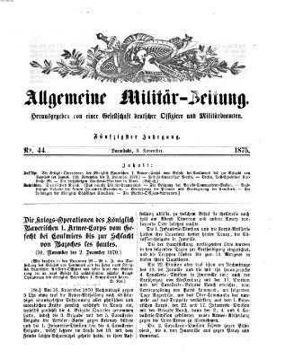 Allgemeine Militär-Zeitung Mittwoch 3. November 1875