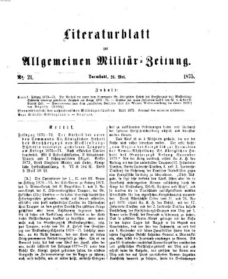 Allgemeine Militär-Zeitung Mittwoch 26. Mai 1875