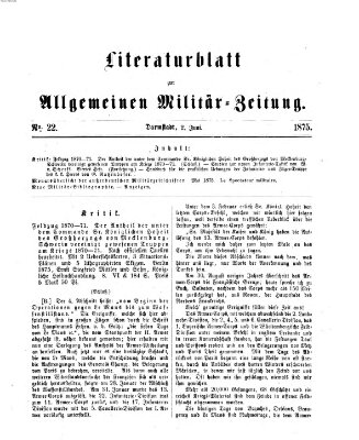 Allgemeine Militär-Zeitung Mittwoch 2. Juni 1875