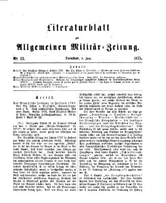 Allgemeine Militär-Zeitung Mittwoch 9. Juni 1875