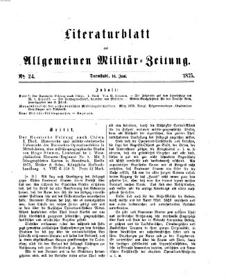 Allgemeine Militär-Zeitung Mittwoch 16. Juni 1875