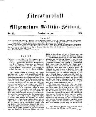 Allgemeine Militär-Zeitung Mittwoch 23. Juni 1875