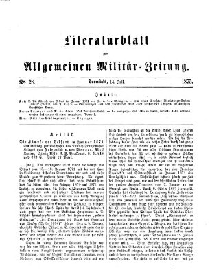 Allgemeine Militär-Zeitung Mittwoch 14. Juli 1875