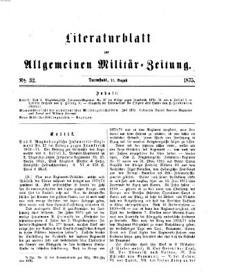 Allgemeine Militär-Zeitung Mittwoch 11. August 1875