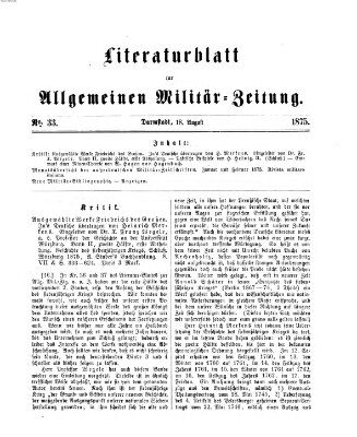 Allgemeine Militär-Zeitung Mittwoch 18. August 1875