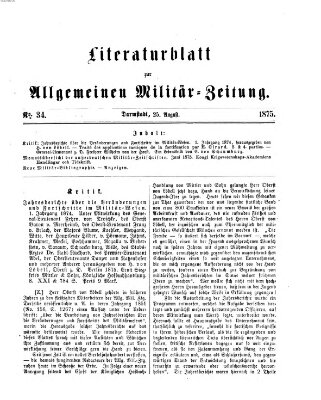 Allgemeine Militär-Zeitung Mittwoch 25. August 1875