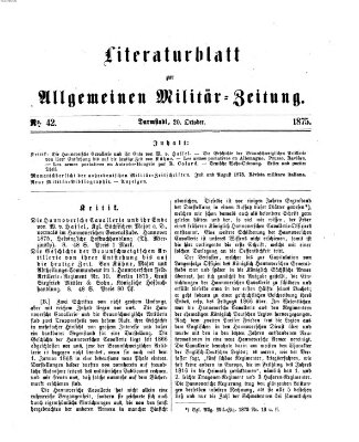 Allgemeine Militär-Zeitung Mittwoch 20. Oktober 1875