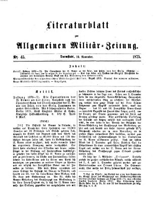 Allgemeine Militär-Zeitung Mittwoch 10. November 1875