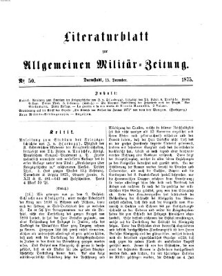 Allgemeine Militär-Zeitung Mittwoch 15. Dezember 1875