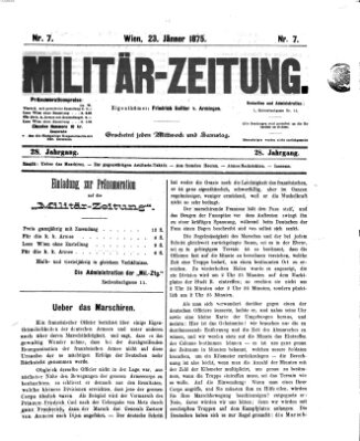 Militär-Zeitung Samstag 23. Januar 1875