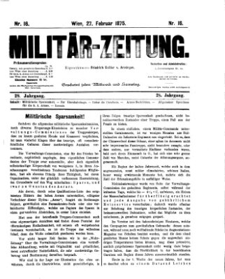 Militär-Zeitung Samstag 27. Februar 1875