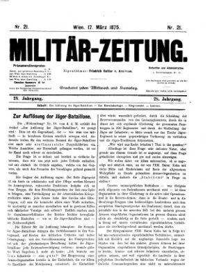 Militär-Zeitung Mittwoch 17. März 1875