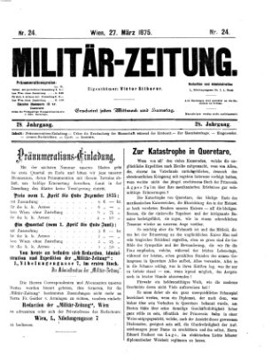 Militär-Zeitung Samstag 27. März 1875