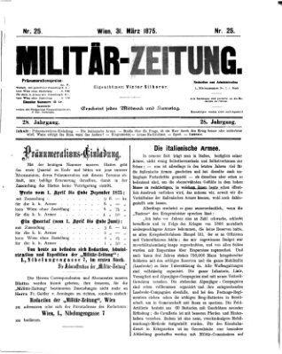 Militär-Zeitung Mittwoch 31. März 1875