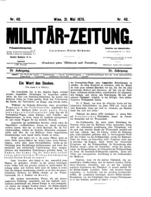 Militär-Zeitung Freitag 21. Mai 1875