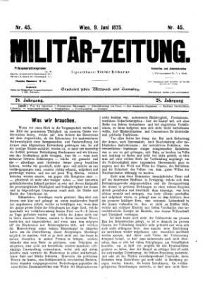 Militär-Zeitung Mittwoch 9. Juni 1875