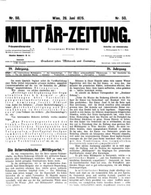 Militär-Zeitung Samstag 26. Juni 1875