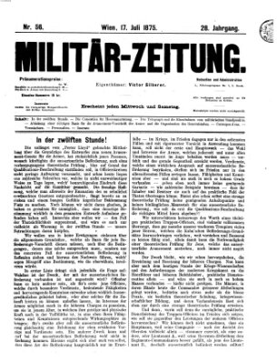 Militär-Zeitung Samstag 17. Juli 1875