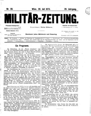 Militär-Zeitung Mittwoch 28. Juli 1875