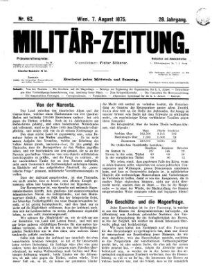 Militär-Zeitung Samstag 7. August 1875