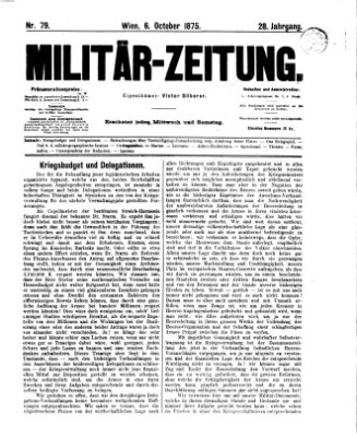 Militär-Zeitung Mittwoch 6. Oktober 1875