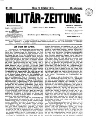 Militär-Zeitung Samstag 9. Oktober 1875