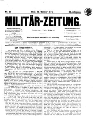 Militär-Zeitung Mittwoch 13. Oktober 1875