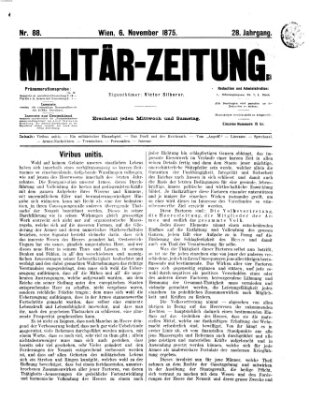 Militär-Zeitung Samstag 6. November 1875