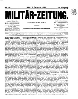 Militär-Zeitung Samstag 4. Dezember 1875