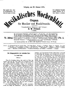 Musikalisches Wochenblatt Freitag 22. Januar 1875