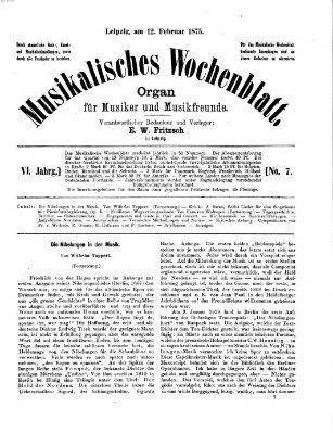 Musikalisches Wochenblatt Freitag 12. Februar 1875