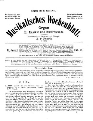 Musikalisches Wochenblatt Freitag 26. März 1875