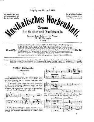 Musikalisches Wochenblatt Freitag 23. April 1875