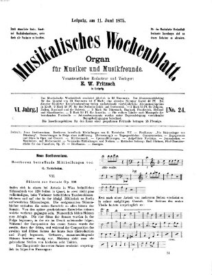 Musikalisches Wochenblatt Freitag 11. Juni 1875