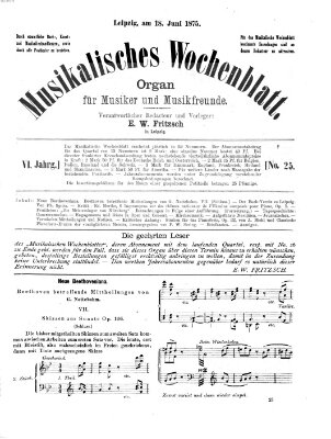 Musikalisches Wochenblatt Freitag 18. Juni 1875