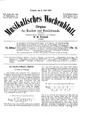 Musikalisches Wochenblatt Freitag 2. Juli 1875