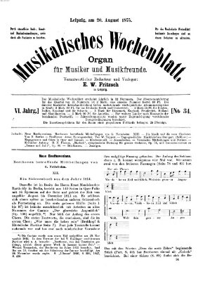 Musikalisches Wochenblatt Freitag 20. August 1875