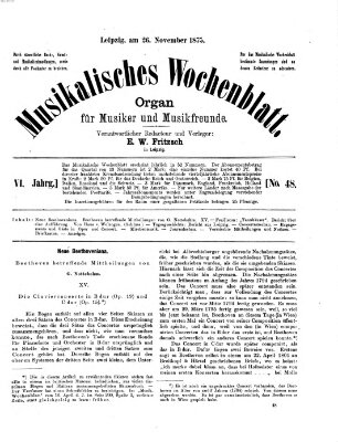 Musikalisches Wochenblatt Freitag 26. November 1875