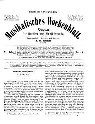 Musikalisches Wochenblatt Freitag 3. Dezember 1875