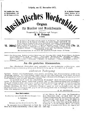 Musikalisches Wochenblatt Freitag 17. Dezember 1875