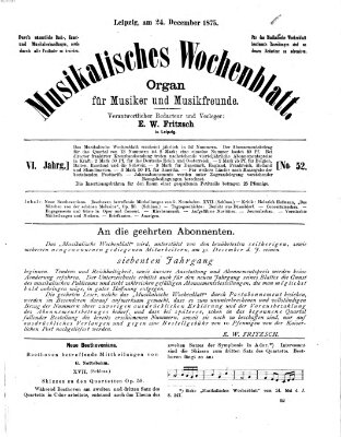 Musikalisches Wochenblatt Freitag 24. Dezember 1875