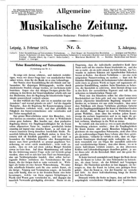 Allgemeine musikalische Zeitung Mittwoch 3. Februar 1875