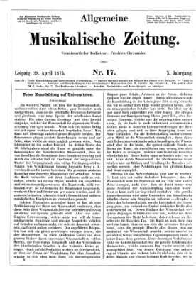 Allgemeine musikalische Zeitung Mittwoch 28. April 1875