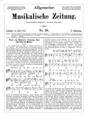 Allgemeine musikalische Zeitung Mittwoch 14. Juli 1875