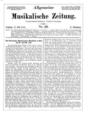 Allgemeine musikalische Zeitung Mittwoch 21. Juli 1875