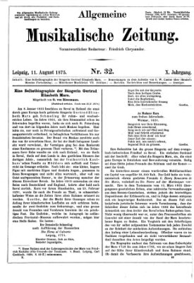 Allgemeine musikalische Zeitung Mittwoch 11. August 1875