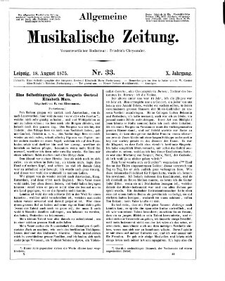 Allgemeine musikalische Zeitung Mittwoch 18. August 1875